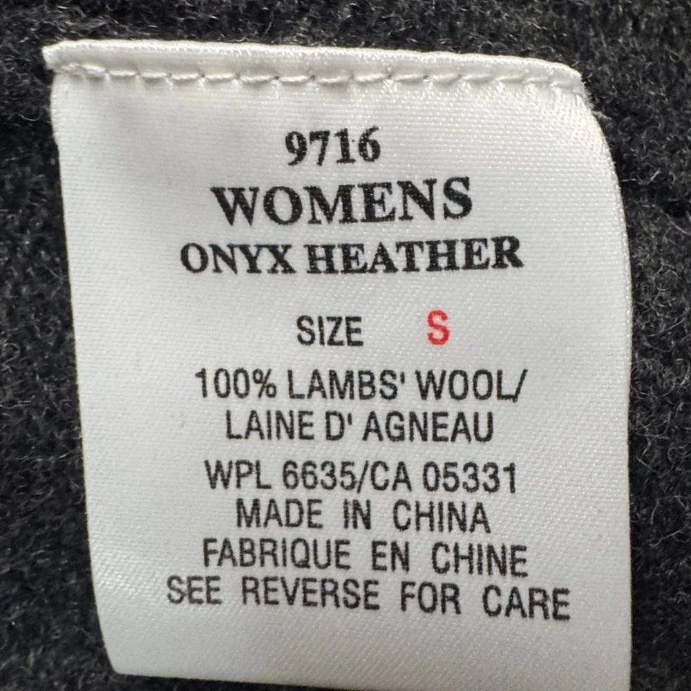 Woolrich Lambswool Floral Embroidered Cardigan Sweater Onyx Heather Gray Small - Picture 4 of 15